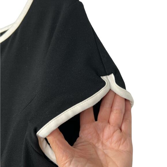 Talbots Color Block Black White Short Sleeve Casual Dress 16P - Picture 7 of 12